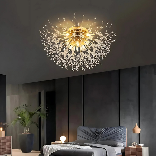 Rondo Vivace Crystal Chandelier, 8x G9, 60cm, Golden