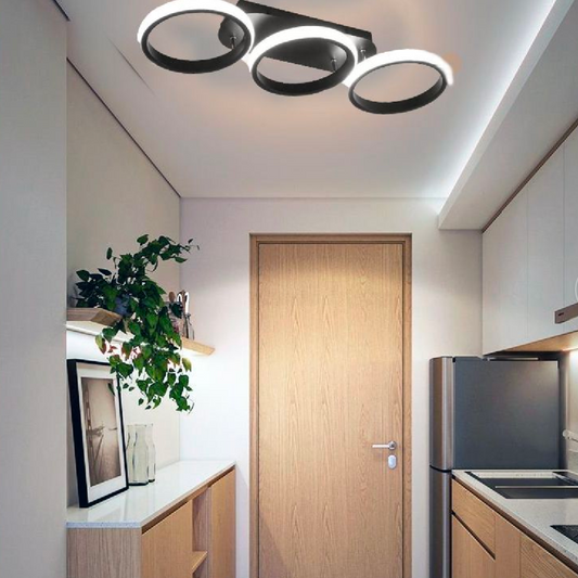 LED LED Elio Tscano, 24W, 3 κύκλοι, κρύο/ζεστό/ουδέτερο φως, μαύρο μαύρο