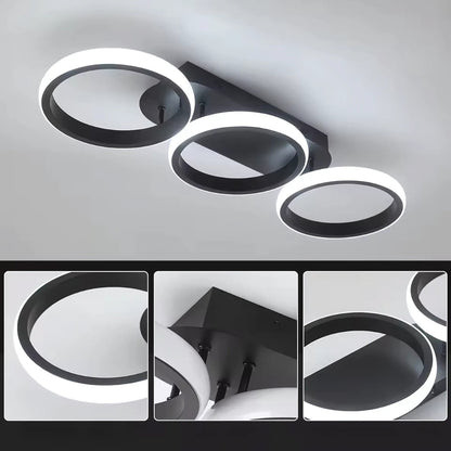 LED LED Elio Tscano, 24W, 3 κύκλοι, κρύο/ζεστό/ουδέτερο φως, μαύρο μαύρο