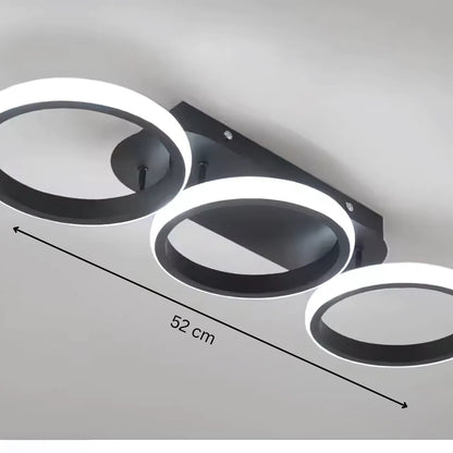 LED LED Elio Tscano, 24W, 3 κύκλοι, κρύο/ζεστό/ουδέτερο φως, μαύρο μαύρο