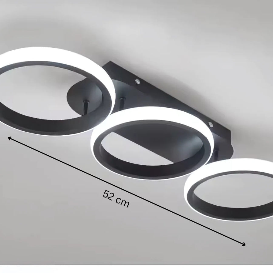 LED LED Elio Tscano, 24W, 3 κύκλοι, κρύο/ζεστό/ουδέτερο φως, μαύρο μαύρο