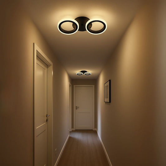 LED LED Mara, 19W, 2 κύκλοι, ουδέτερο φως, μαύρο