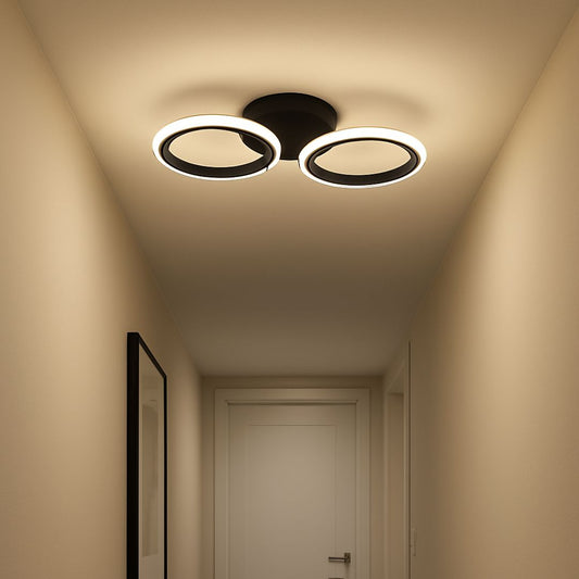 LED LED Mara, 19W, 2 κύκλοι, ουδέτερο φως, μαύρο