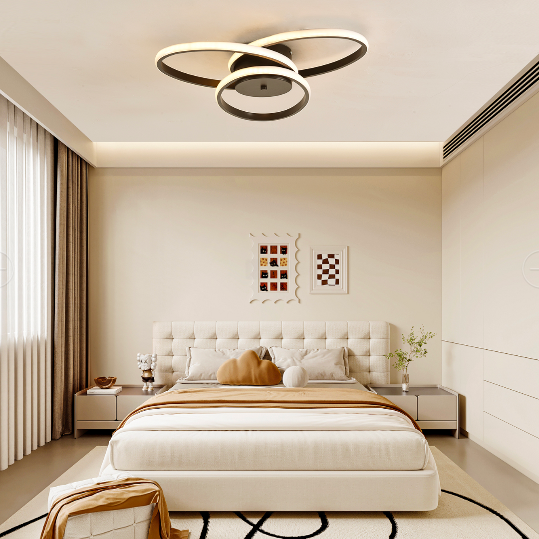 LED πολυέλαιος με τηλεχειριστήριο Ecaterina 59W, πλεγμένο κρύο/ζεστό/μαύρο ουδέτερο μαύρο