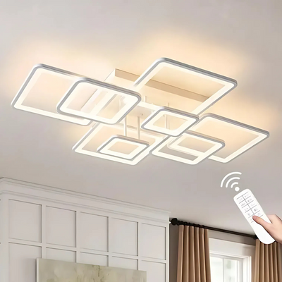 LED Lust με τηλεχειριστήριο, Ella, 8 τετράγωνα, 203W, κρύο/ζεστό/ουδέτερο φως, ασταθές, λευκό