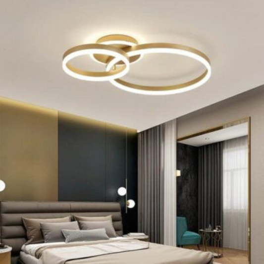 LED πολυέλαιος με τηλεχειριστήριο Elisabeth, 72W, 2 κύκλοι, κρύο/ζεστό/ουδέτερο φως, άκαμπτο, χρυσό