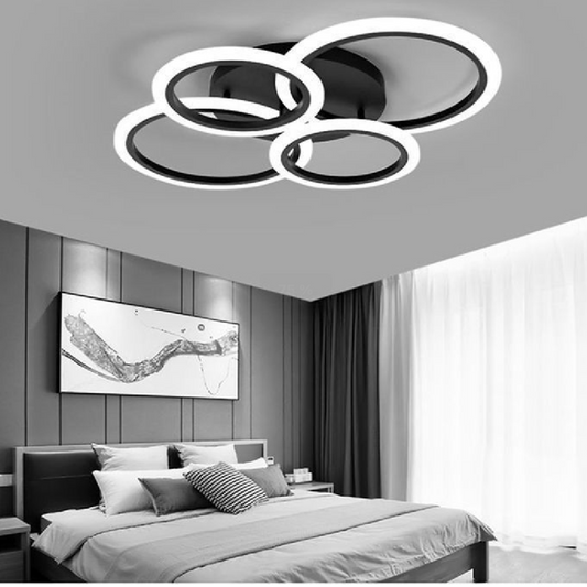 LED Lust με τηλεχειριστήριο Nathaniel 4 κύκλοι 44W κρύο/ζεστό/ουδέτερο μαύρο
