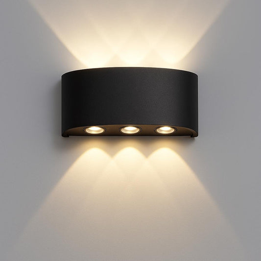 Aplica LED Exterior Ellis, 6W, 6 Surse de lumina, Lumina Calda, Negru