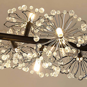 Crystal πολυέλαιος Petalo Lononi, διάμετρος 62cm, 25xg4, μαύρο, ρυθμιζόμενο ύψος