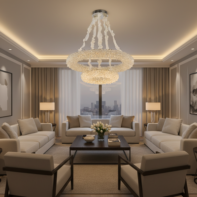 Κρυστάλλινος πολυέλαιος, PRAGUE Imperio, 78W, Διάμετρος 71cm, Κρύο/Ζεστό/Ουδέτερο φως, Χρυσό, Ρυθμιζόμενο ύψος