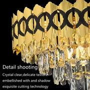 Crystal Pierrefonds πολυέλαιος Eleganza 8x E14, διάμετρος 49cm, χρυσός, ρυθμιζόμενο ύψος