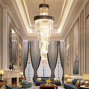 Candelabru Cristal VERSAILLES Ascendere 27xE14, Diametru 60cm, Auriu Lucios si Negru, Inaltime Reglabila