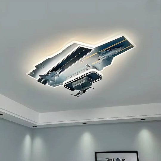Πολυέλαιος LED AIRCRAFT για παιδιά, 128W, Κρύο/Ζεστό/Ουδέτερο φως, Aeronautical Grey Children's Chandeliers Προεπιλεγμένος τίτλος Alessandro Design