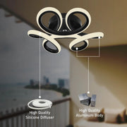 LED LED Helix, 44W, κυματιστό, κρύο/ζεστό/ουδέτερο φως, μαύρο