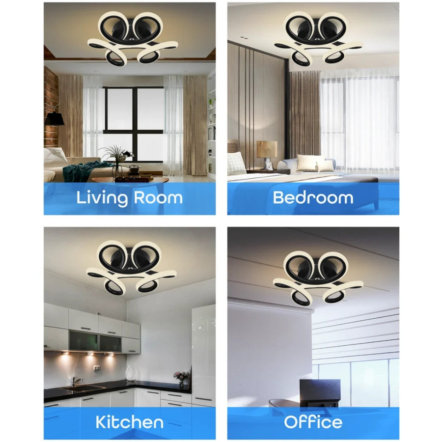 LED LED Helix, 44W, κυματιστό, κρύο/ζεστό/ουδέτερο φως, μαύρο