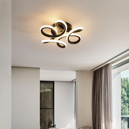 LED LED Helix, 44W, κυματιστό, κρύο/ζεστό/ουδέτερο φως, μαύρο
