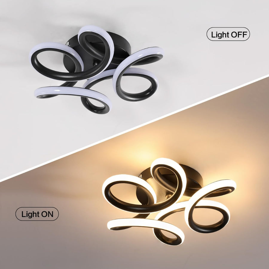 LED LED Helix, 44W, κυματιστό, κρύο/ζεστό/ουδέτερο φως, μαύρο