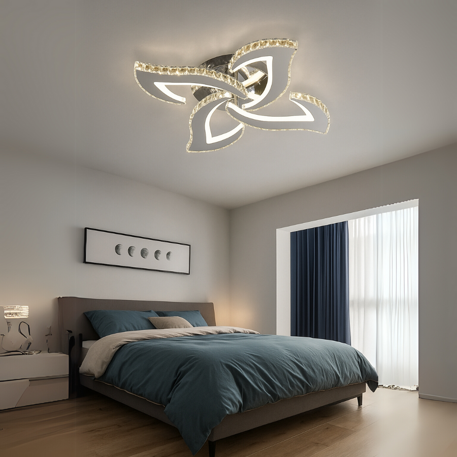 LED LED Lud Alejandro με τηλεχειριστήριο, δέσμη, χρώμιο, κρυστάλλους, 3000K/4000K/6000K