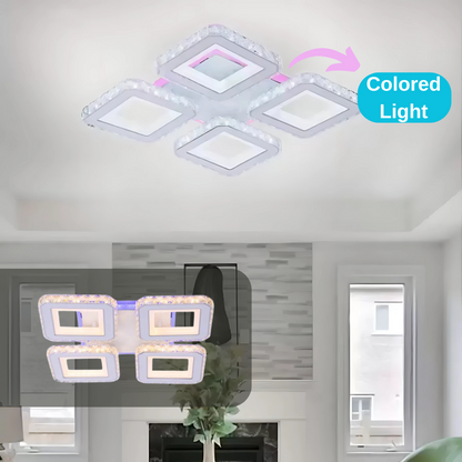 LED LED Leula με τηλεχειριστήριο, 79W, Chrome με λευκό, μέταλλο και κρύσταλλο, Daisy, RGB