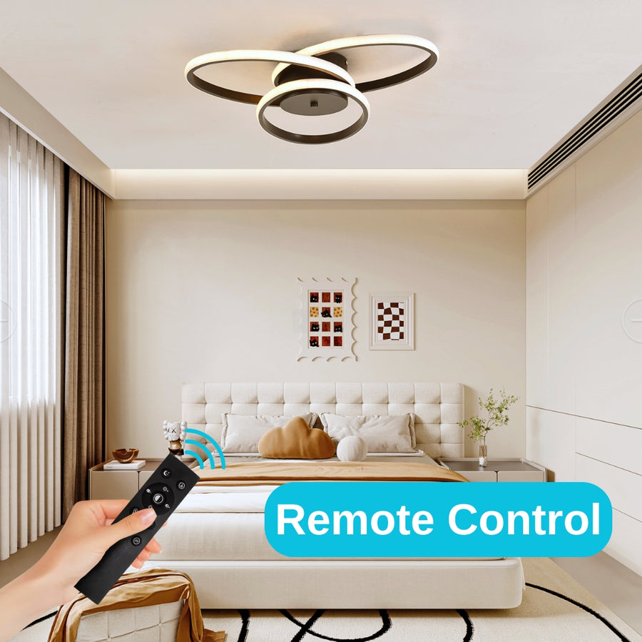 LED πολυέλαιος με τηλεχειριστήριο Ecaterina 59W, πλεγμένο κρύο/ζεστό/μαύρο ουδέτερο μαύρο