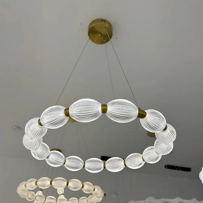 Lustra LED suspendata cu telecomanda FAUSTO II, 43W, lumina Rece/Calda/Neutra, Dimabila,Inaltime Reglabila, Auriu