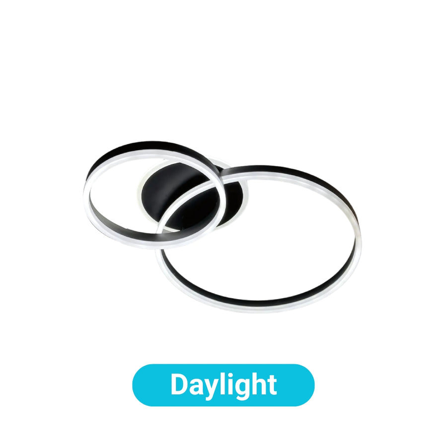 LED πολυέλαιος με τηλεχειριστήριο Hailey, 71W, 2 κύκλοι, κρύο/ζεστό/ουδέτερο φως, άκαμπτο, μαύρο