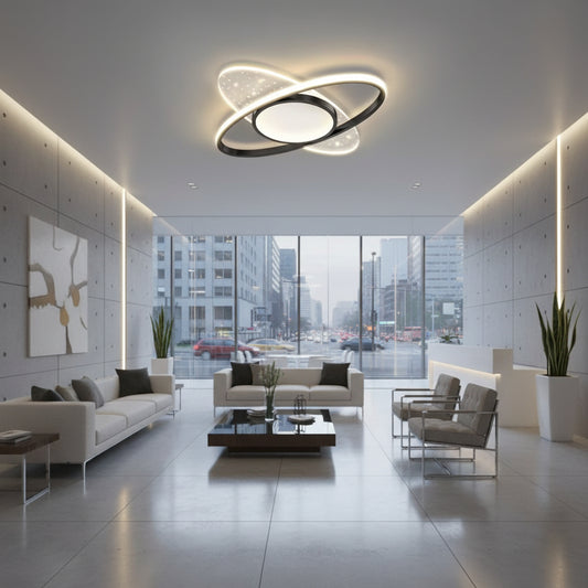 Πολυέλαιος LED με τηλεχειριστήριο VARIO 110W, Οβάλ, Κρύο/Ζεστό/Ουδέτερο φως, Ρυθμιζόμενο, Μαύρο