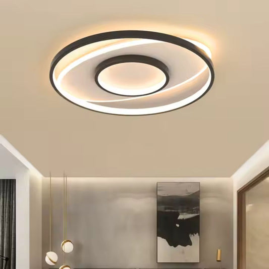 LED πολυέλαιος με τηλεχειριστήριο ειδικών ειδών ειδών, 120W, 3 κύκλοι, κρύο/ζεστό/ουδέτερο φως, ασταθές, μαύρο
