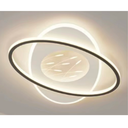 Πολυέλαιος LED με τηλεχειριστήριο VOLTA 125W, Οβάλ, Κρύο/Ζεστό/Ουδέτερο φως, Ρυθμιζόμενο, Μαύρο