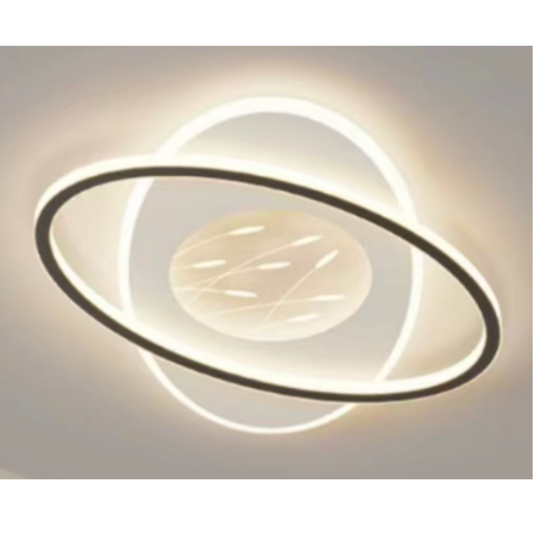 LED πολυέλαιος με τηλεχειριστήριο Nero Orbit, 125W, Οβάλ, κρύο/ζεστό/ουδέτερο φως, ασταθές, μαύρο
