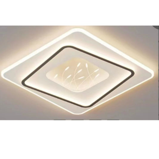 LED πολυέλαιος με γεωμετρική γραμμή τηλεχειριστηρίου, 125W, 2 τετράγωνα, κρύο/ζεστό/ουδέτερο φως, ασταθές, μαύρο