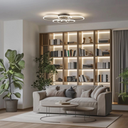LED πολυέλαιος με τηλεχειριστήριο, Betty, 6 κύκλοι, 82W, κρύο/ζεστό/ουδέτερο φως, ασταθές, μαύρο