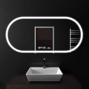 80x50cm Οβάλ καθρέφτης LED Altera MotionGlow Sensor Marcello Dimable Clock Disrosting System