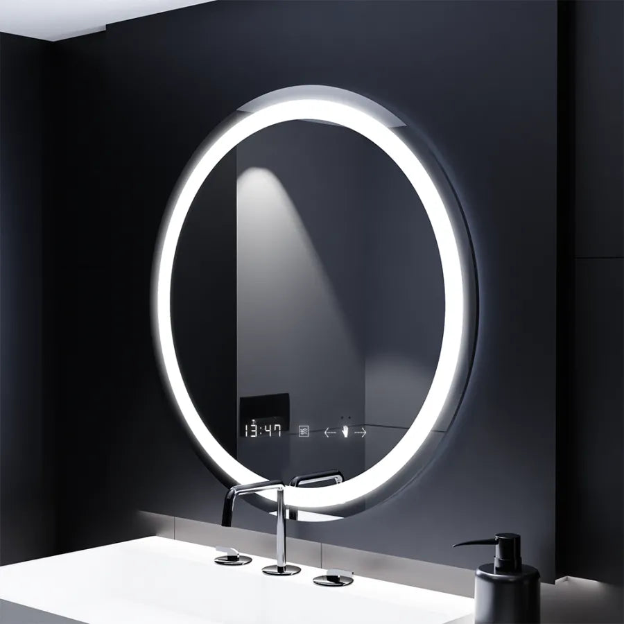 Στρογγυλό καθρέφτη LED 70cm Celeste Motionglow Marcello Dimable Clock Disrosting System