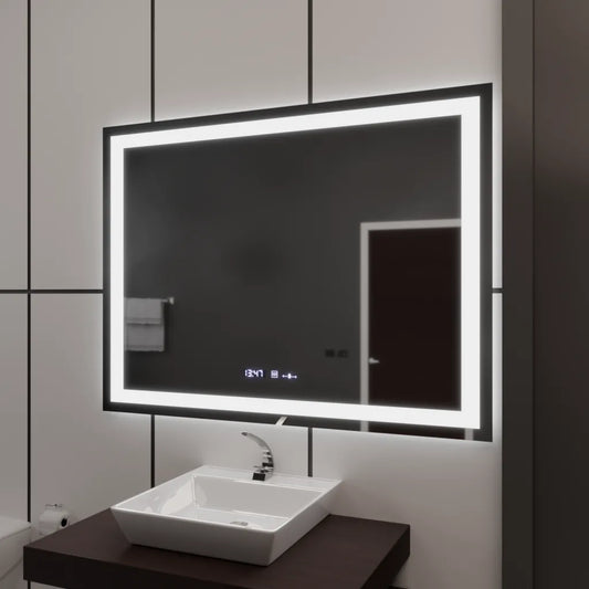 Ορθογώνιο καθρέφτη LED 100x75cm Verite Motionglow Marcellow Dimable Clock System