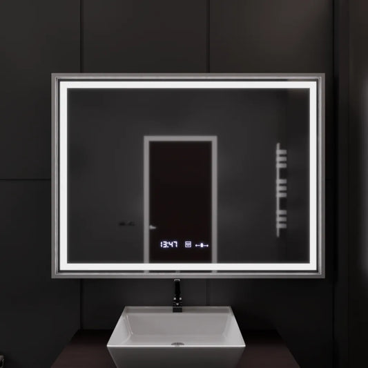 Mirror LED ορθογώνιο 120x80cm Verite Imperial Silver Motion Glow Marcello Σύστημα Defrition Comple