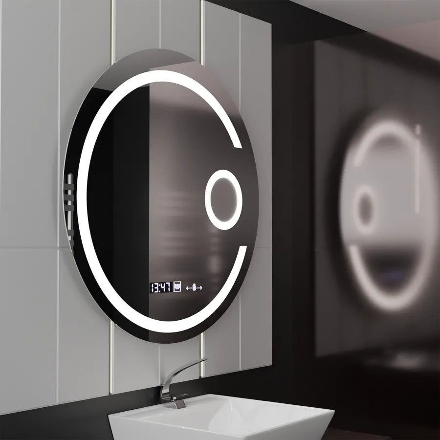 Mirror LED Γύρος 70cm Visio Motionglow Marcello Αποστολικό Σύστημα Ρολόι & Καλλυντικό Θερμόμετρο