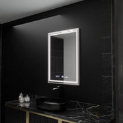Mirror LED ορθογώνιο 60x80cm Verite Imperial Silver Motion Glow Marcello Dishantic Clock Defrition System