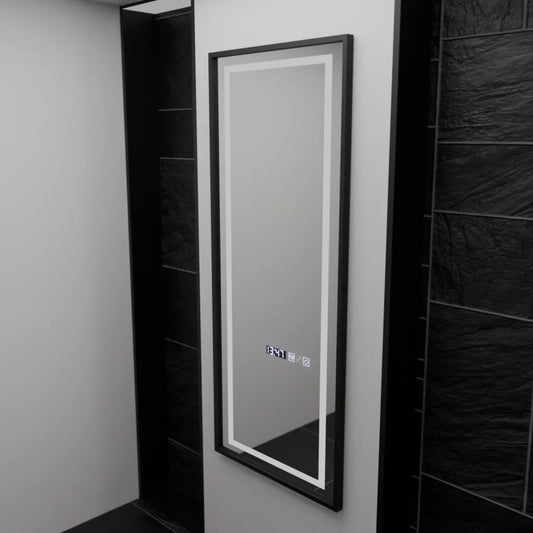 Mirror LED Rectangula 60x150cm Bianca Αισθητήρας ραντάρ Marcello Ρολόι και θερμόμετρο Dimable