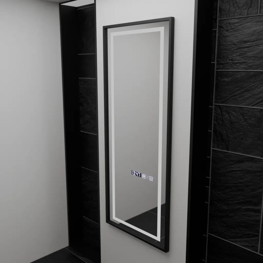 Mirror LED Rectangula 60x150cm Bianca Αισθητήρας ραντάρ Marcello Ρολόι και θερμόμετρο Dimable