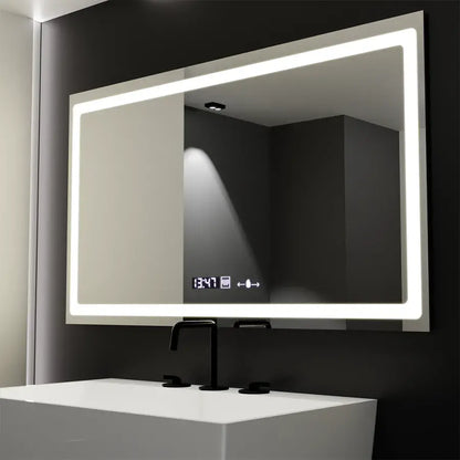 Ορθογώνιο LED Mirror 120x70cm Αισθητήρα κίνησης Radiant Gradglow Marcello Σύστημα πρόβλεψης και θερμόμετρο Dimable