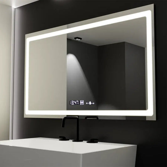 Ορθογώνιο LED Mirror 120x70cm Αισθητήρα κίνησης Radiant Gradglow Marcello Σύστημα πρόβλεψης και θερμόμετρο Dimable