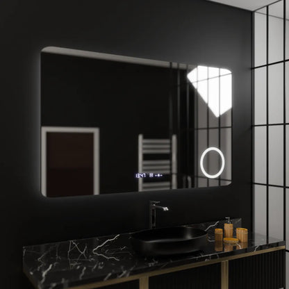 Mirror LED ορθογώνιο 100x60cm Celeste Motionglow Marcello Αποσυναρμολογώντας ρολόι Ορόμετρο συστήματος απόψυξης