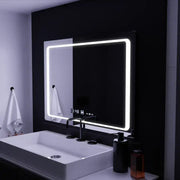 Mirror LED ορθογώνιο 90x60cm σόλα SENSER SENSTOR SYSTER SYSTER MARCELLO CLOCK & Θερμόμετρο