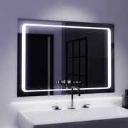 Mirror LED ορθογώνιο 90x60cm σόλα SENSER SENSTOR SYSTER SYSTER MARCELLO CLOCK & Θερμόμετρο
