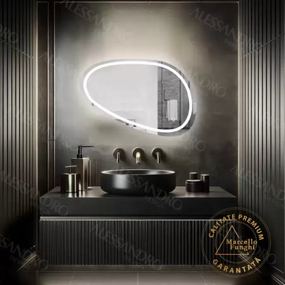 Mirror LED Touch Dissegno Σύστημα DEFRITION 80x45 CM Marcello Funghi Collection