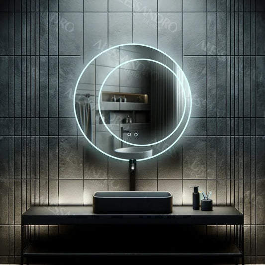 Mirror LED γύρο 60cm Touch Feronia System Disrosting
