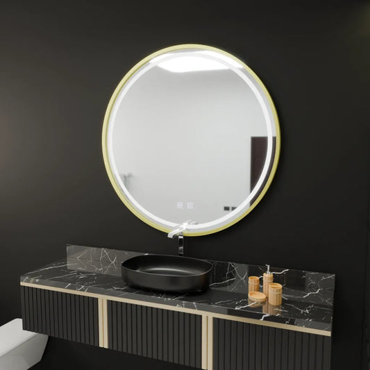Mirror LED γύρο 70cm Touch Glanz System Decrost Rama Rose Gold Brudged