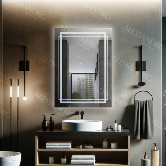 Mirror LED ορθογώνιο σύστημα 50x70cm Touch Koven Koven Disabling System