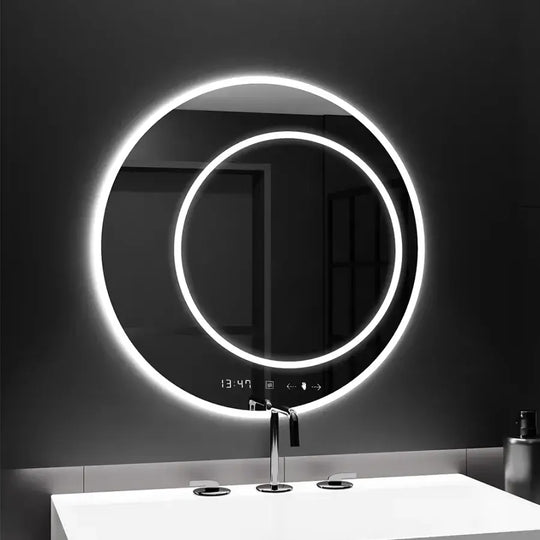 Στρογγυλός καθρέφτης LED, 60 εκ., July Touch Marcello, Σύστημα αποθολώματος, Ρολόι & Θερμόμετρο, Καθρέφτες Dimabila Marcello Προεπιλεγμένος τίτλος Alessandro Design